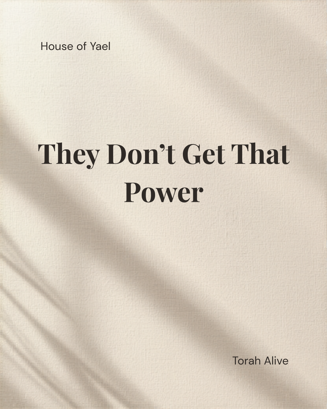 What We Let In, What We Send Out  | Torah Alive | House of Yael